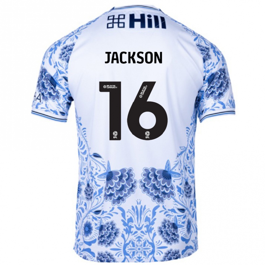 Kids Football Abbie Jackson #16 White Blue Away Jersey 2024/25 T-Shirt Canada