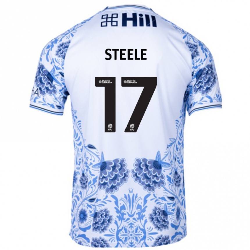 Kids Football Fran Steele #17 White Blue Away Jersey 2024/25 T-Shirt Canada