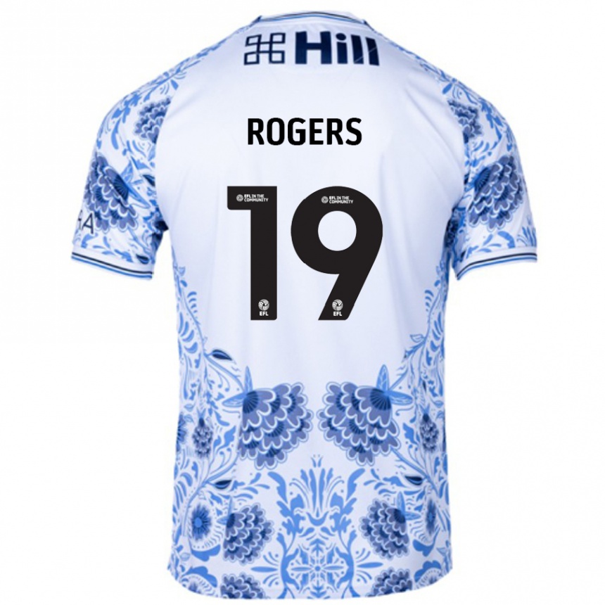 Kids Football Beatrice Rogers #19 White Blue Away Jersey 2024/25 T-Shirt Canada