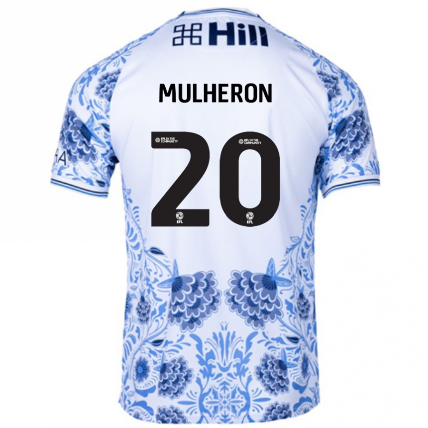 Kids Football Bronwyn Mulheron #20 White Blue Away Jersey 2024/25 T-Shirt Canada