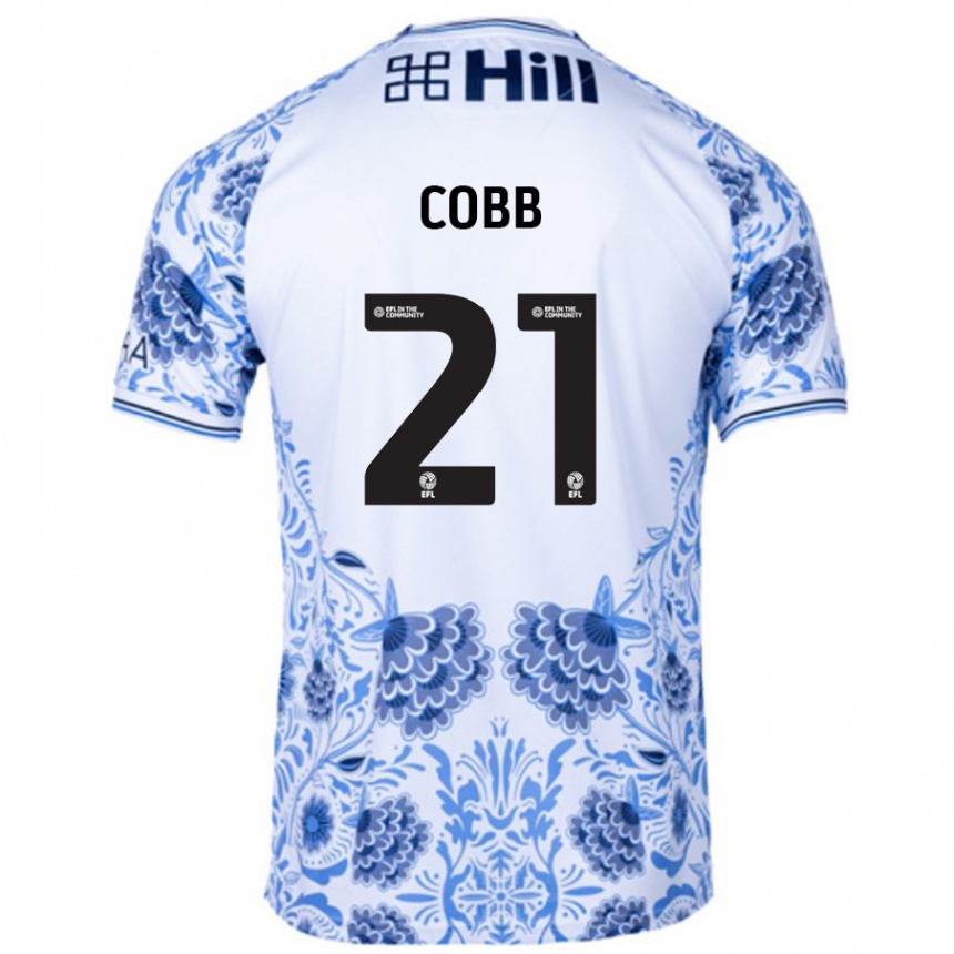 Kids Football Serena Cobb #21 White Blue Away Jersey 2024/25 T-Shirt Canada