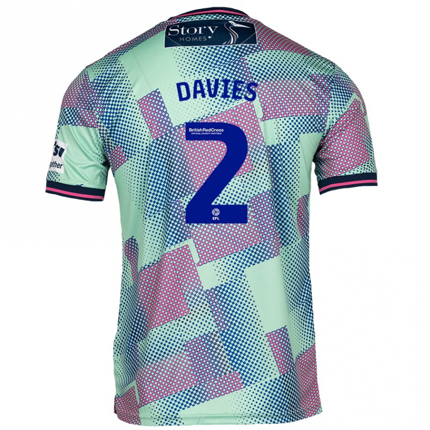 Kids Football Archie Davies #2 Green Away Jersey 2024/25 T-Shirt Canada