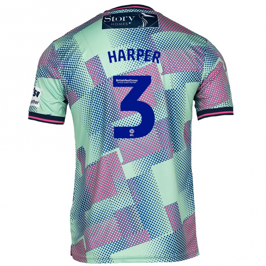 Kids Football Cameron Harper #3 Green Away Jersey 2024/25 T-Shirt Canada