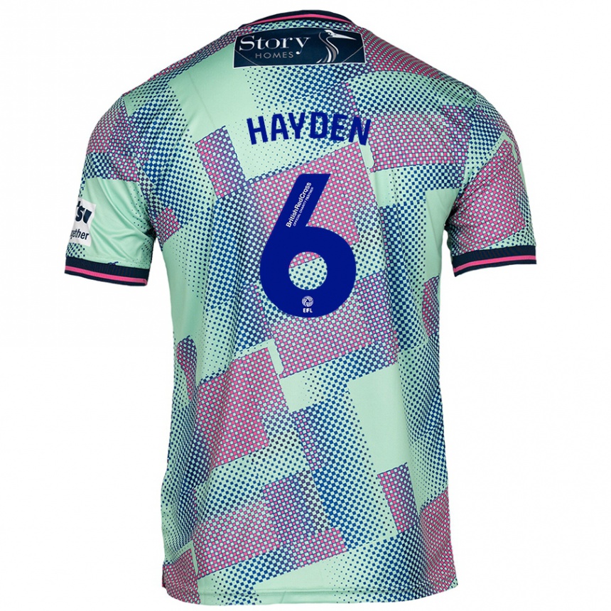 Kids Football Aaron Hayden #6 Green Away Jersey 2024/25 T-Shirt Canada