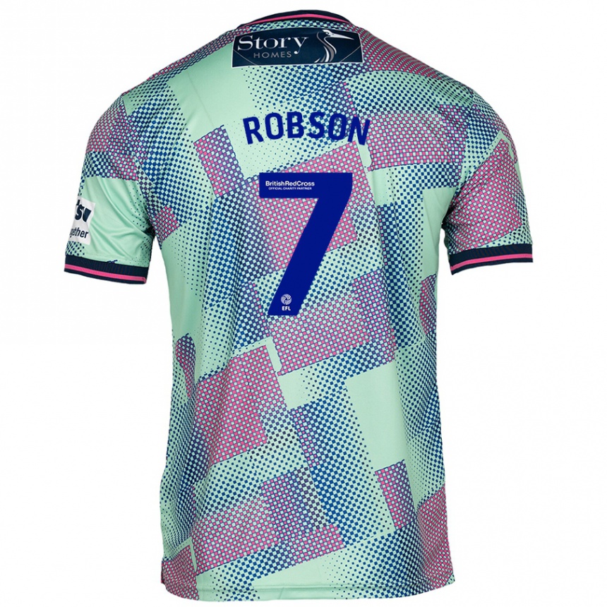 Kids Football Ethan Robson #7 Green Away Jersey 2024/25 T-Shirt Canada