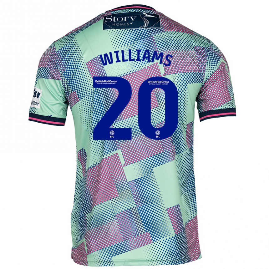 Kids Football Ben Williams #20 Green Away Jersey 2024/25 T-Shirt Canada