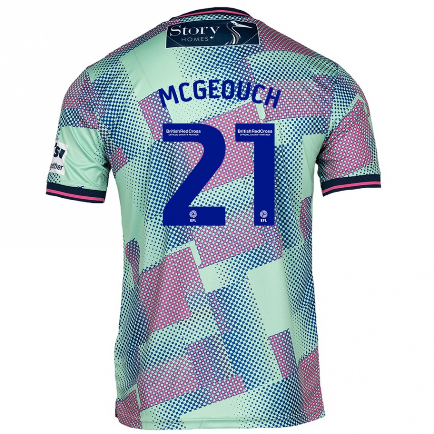 Kids Football Dylan Mcgeouch #21 Green Away Jersey 2024/25 T-Shirt Canada