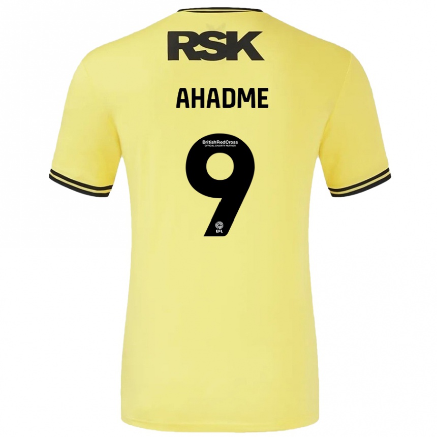 Kids Football Gassan Ahadme #9 Yellow Black Away Jersey 2024/25 T-Shirt Canada