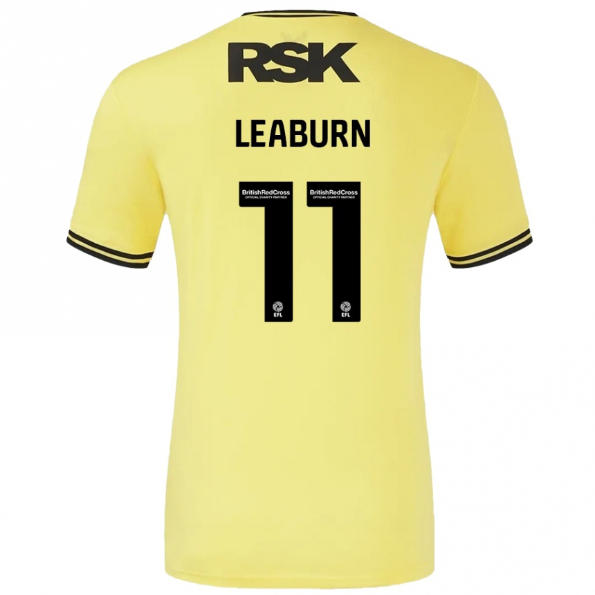 Kids Football Miles Leaburn #11 Yellow Black Away Jersey 2024/25 T-Shirt Canada