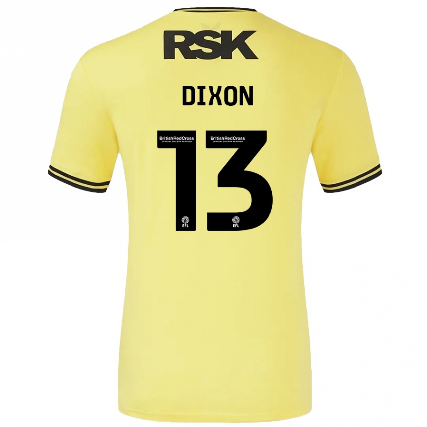 Kids Football Kaheim Dixon #13 Yellow Black Away Jersey 2024/25 T-Shirt Canada