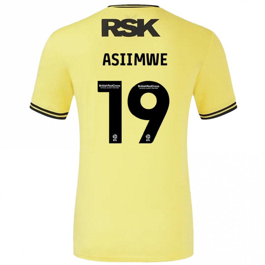 Kids Football Nathan Asiimwe #19 Yellow Black Away Jersey 2024/25 T-Shirt Canada