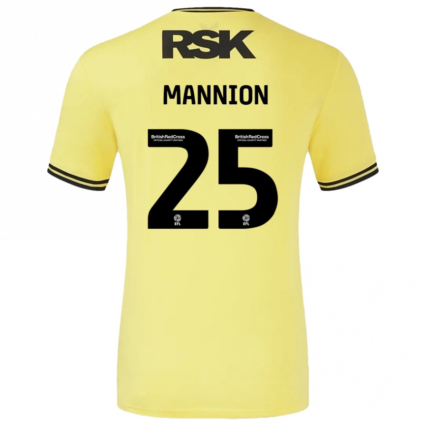 Kids Football Will Mannion #25 Yellow Black Away Jersey 2024/25 T-Shirt Canada