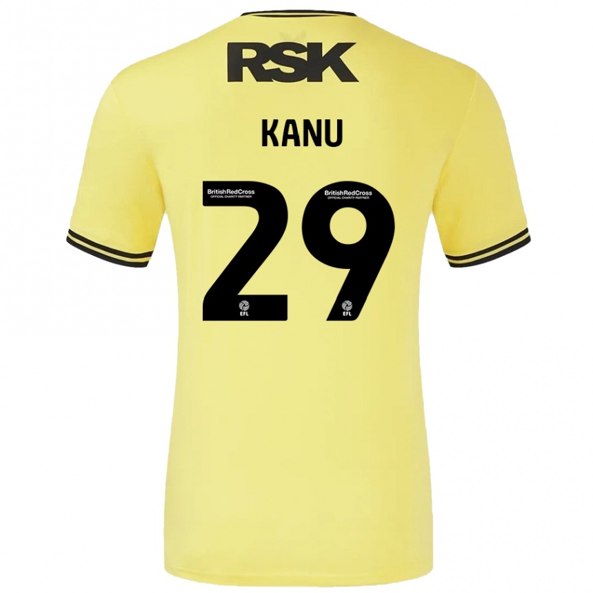 Kids Football Daniel Kanu #29 Yellow Black Away Jersey 2024/25 T-Shirt Canada