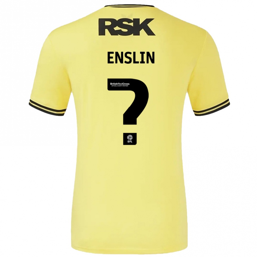 Kids Football Kai Enslin #0 Yellow Black Away Jersey 2024/25 T-Shirt Canada