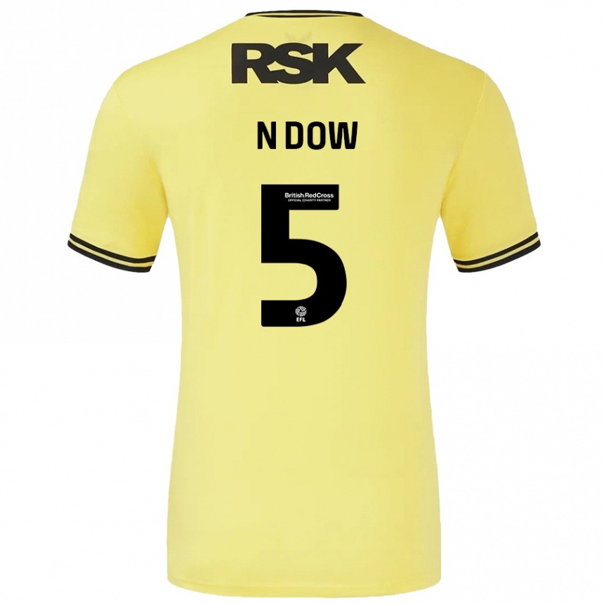 Kids Football Elisha N'dow #5 Yellow Black Away Jersey 2024/25 T-Shirt Canada