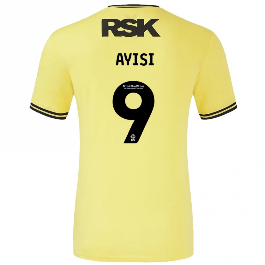 Kids Football Freda Ayisi #9 Yellow Black Away Jersey 2024/25 T-Shirt Canada