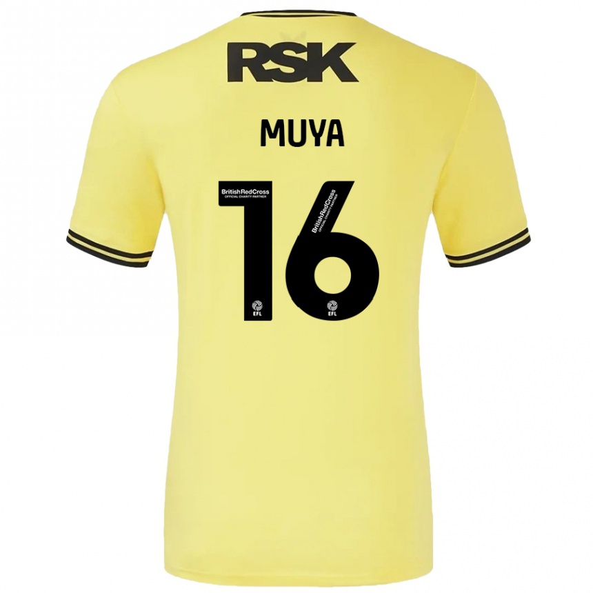 Kids Football Karin Muya #16 Yellow Black Away Jersey 2024/25 T-Shirt Canada