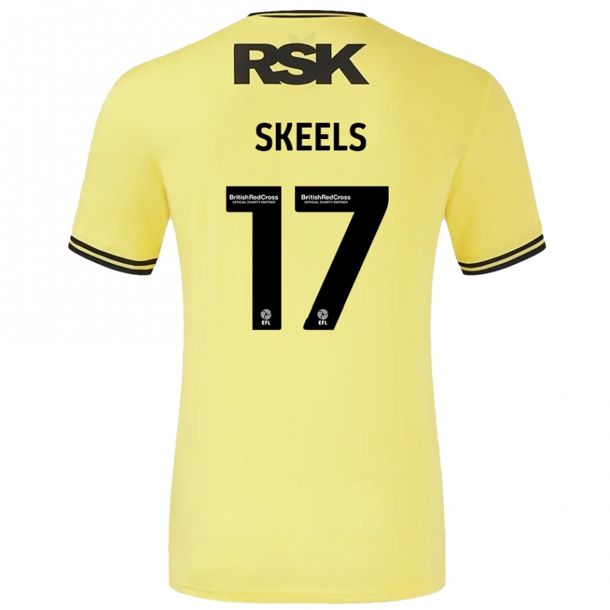 Kids Football Kiera Skeels #17 Yellow Black Away Jersey 2024/25 T-Shirt Canada