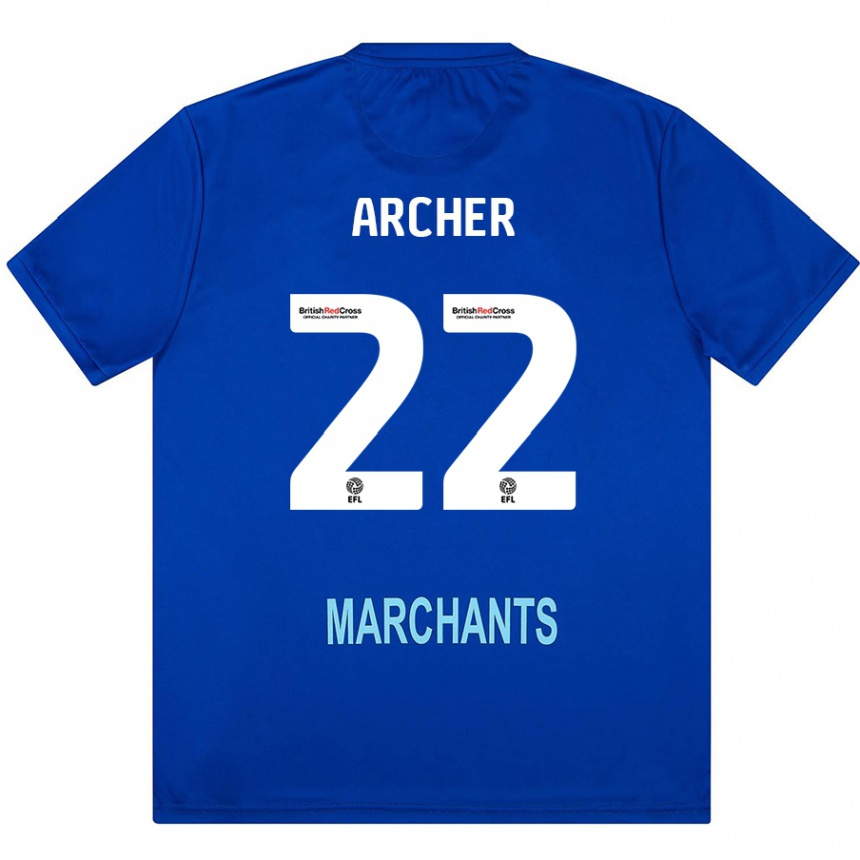 Enfant Football Maillot Ethon Archer #22 Vert Tenues Extérieur 2024/25 Canada