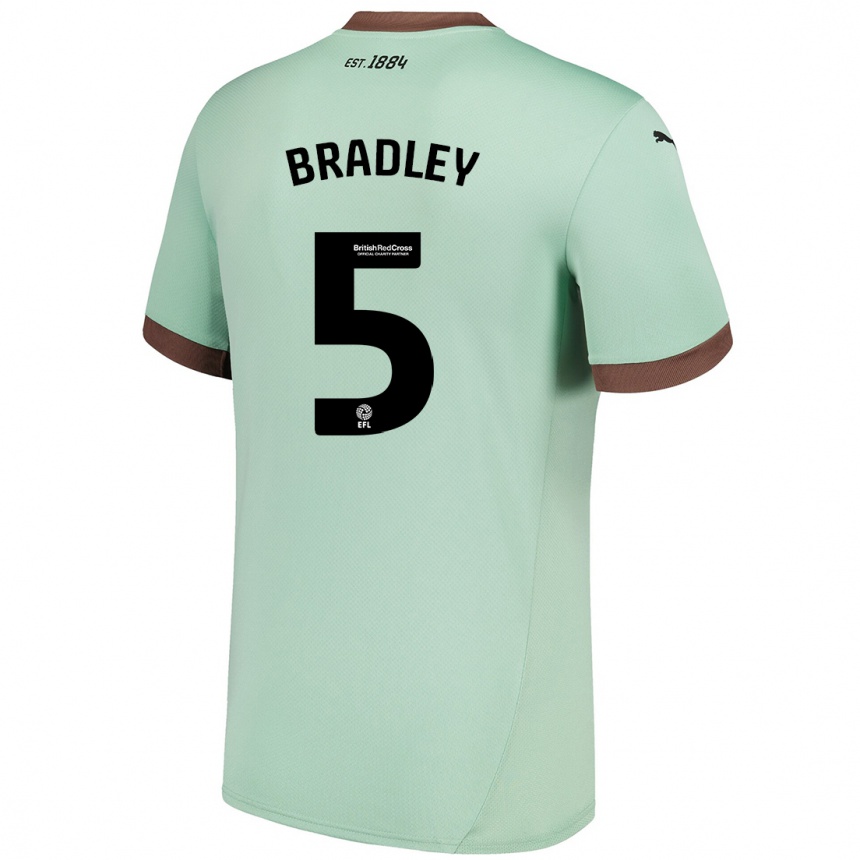 Kids Football Sonny Bradley #5 Pale Green Away Jersey 2024/25 T-Shirt Canada