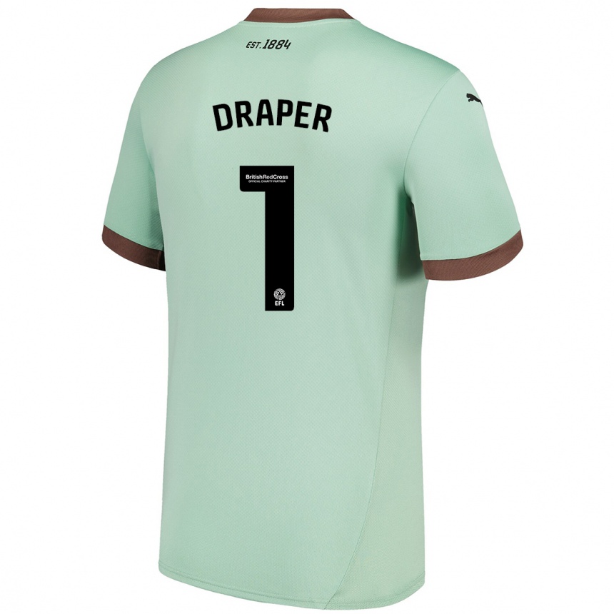 Kids Football Anna Draper #1 Pale Green Away Jersey 2024/25 T-Shirt Canada