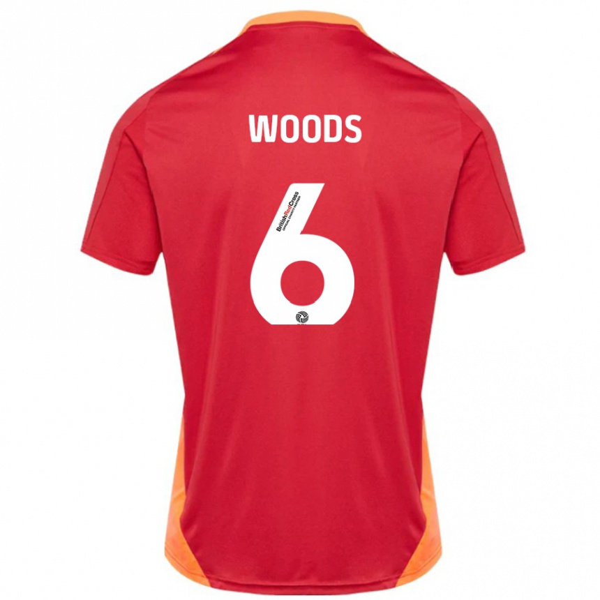 Kids Football Ryan Woods #6 Blue Off White Away Jersey 2024/25 T-Shirt Canada