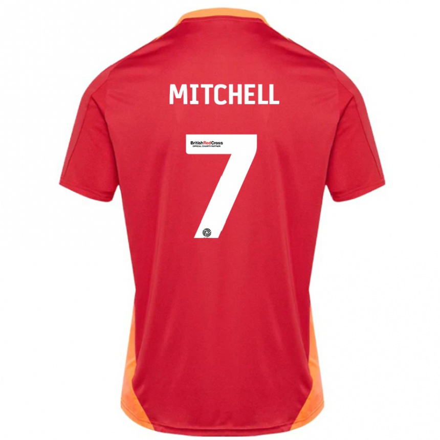 Kids Football Demetri Mitchell #7 Blue Off White Away Jersey 2024/25 T-Shirt Canada