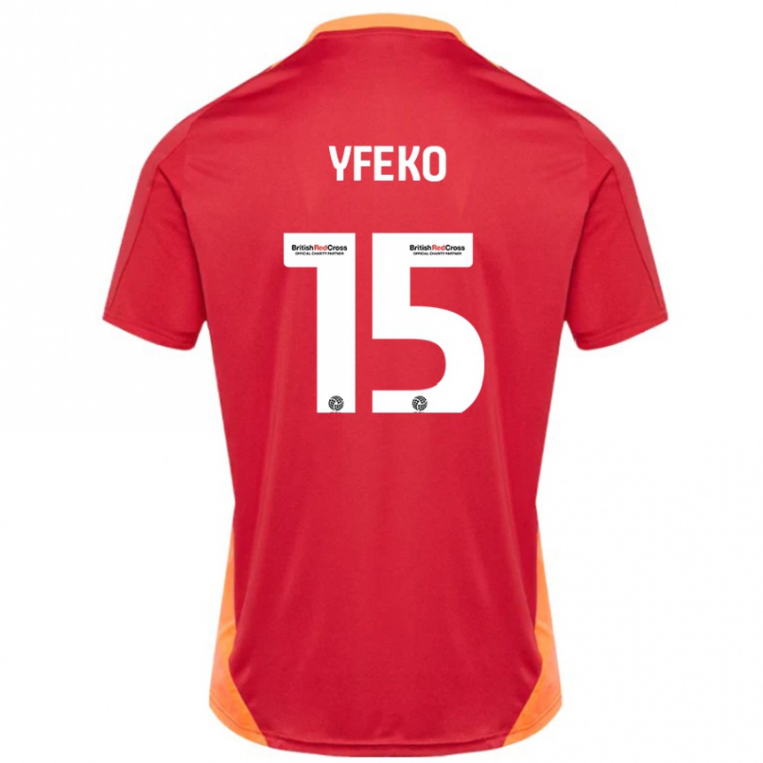 Kids Football Johnly Yfeko #15 Blue Off White Away Jersey 2024/25 T-Shirt Canada