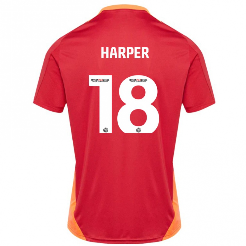 Kids Football Vincent Harper #18 Blue Off White Away Jersey 2024/25 T-Shirt Canada