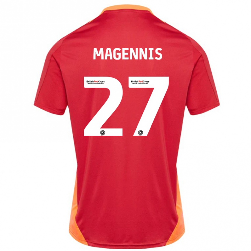 Kids Football Josh Magennis #27 Blue Off White Away Jersey 2024/25 T-Shirt Canada