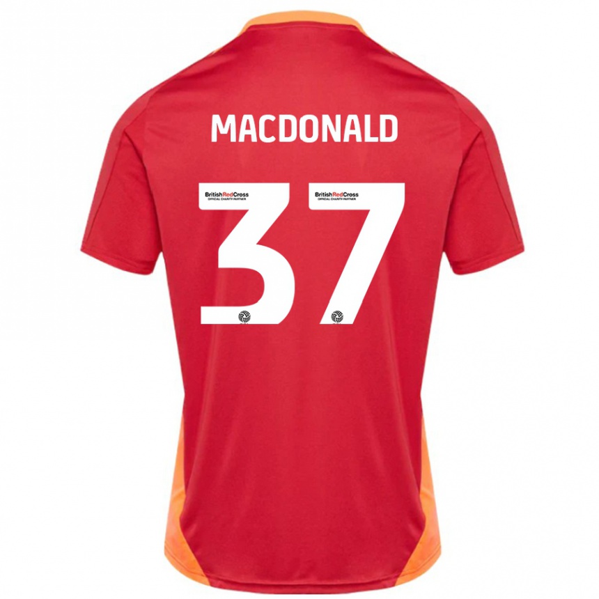 Kids Football Shaun Macdonald #37 Blue Off White Away Jersey 2024/25 T-Shirt Canada