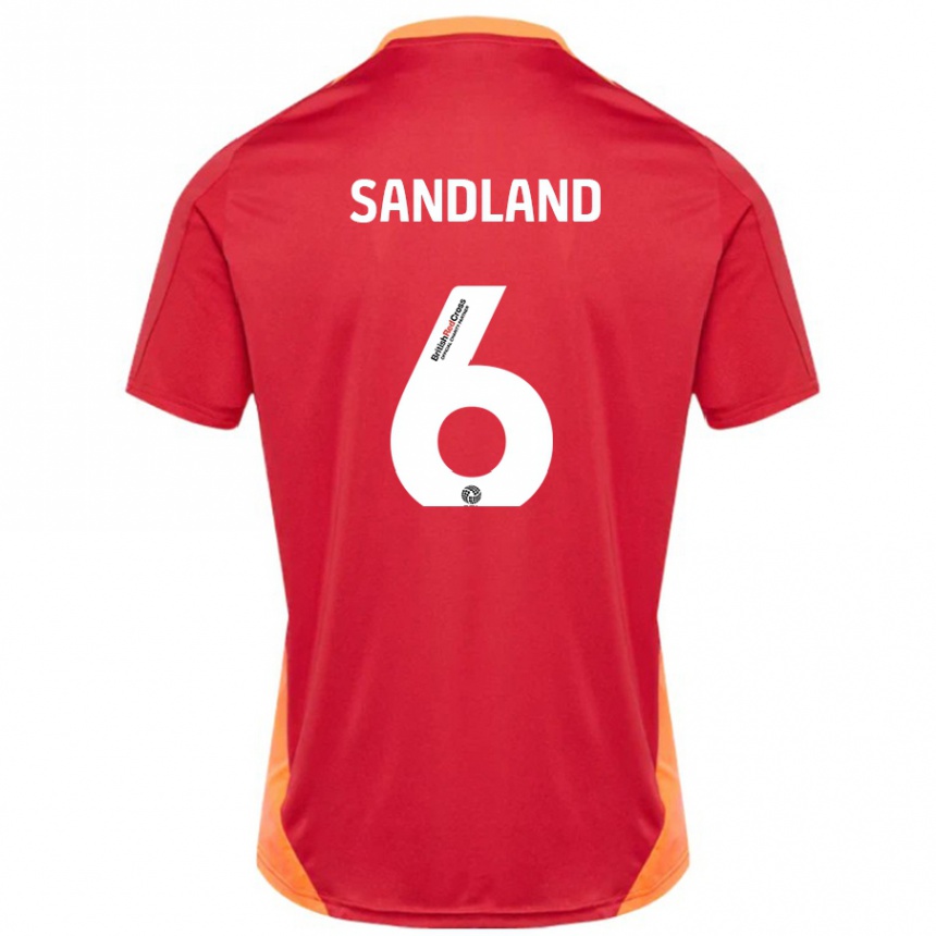 Kids Football Jess Sandland #6 Blue Off White Away Jersey 2024/25 T-Shirt Canada