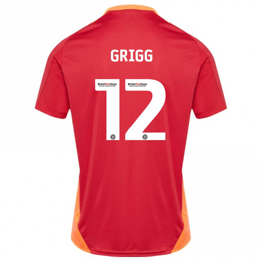 Kids Football Katie Grigg #12 Blue Off White Away Jersey 2024/25 T-Shirt Canada