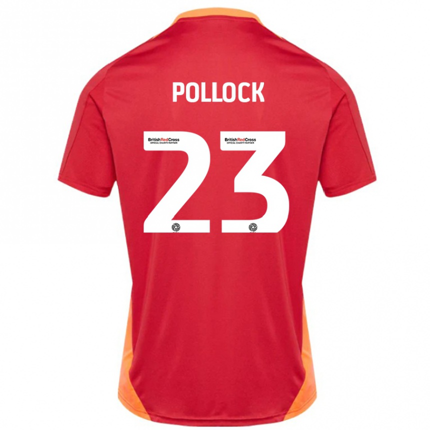 Kids Football Amber Pollock #23 Blue Off White Away Jersey 2024/25 T-Shirt Canada