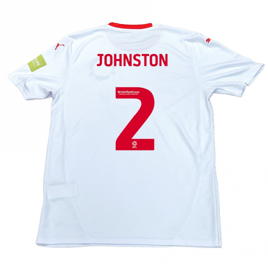 Kids Football Carl Johnston #2 White Away Jersey 2024/25 T-Shirt Canada