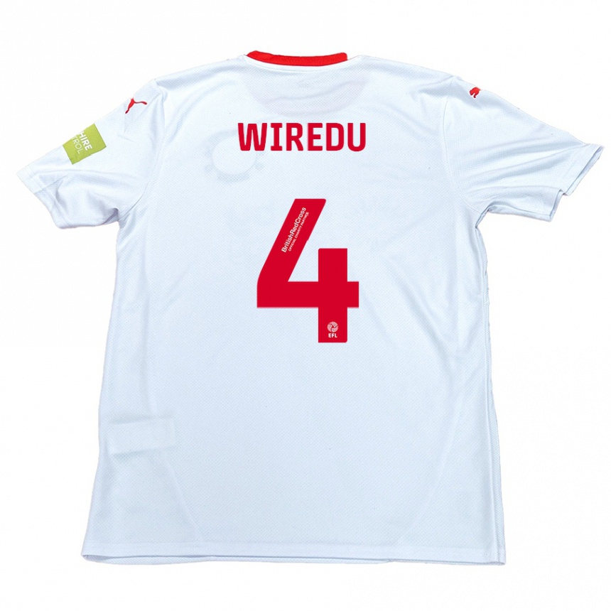 Kids Football Brendan Wiredu #4 White Away Jersey 2024/25 T-Shirt Canada