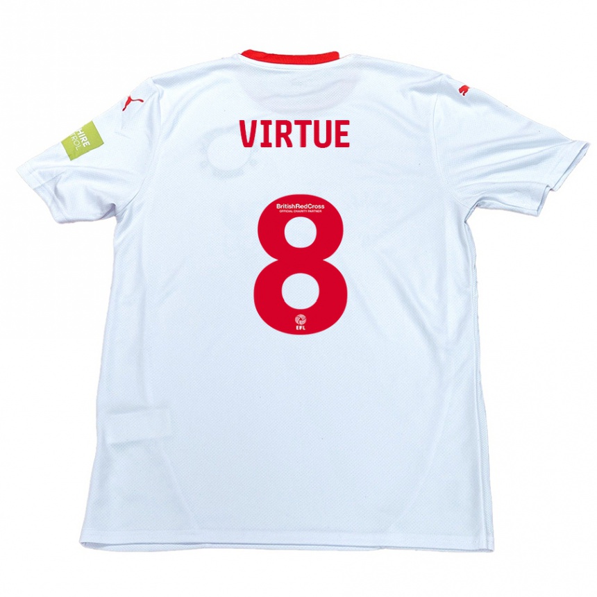 Kids Football Matty Virtue #8 White Away Jersey 2024/25 T-Shirt Canada