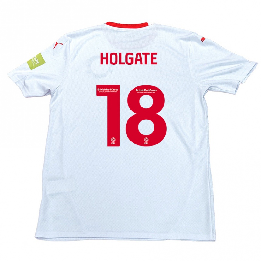 Kids Football Harrison Holgate #18 White Away Jersey 2024/25 T-Shirt Canada