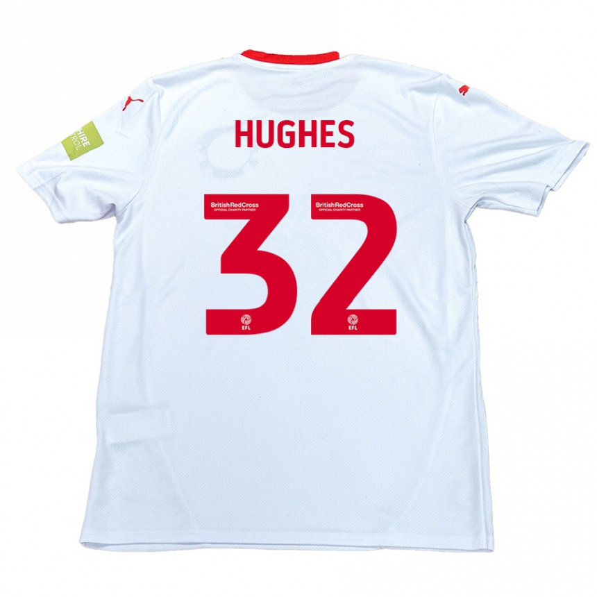 Kids Football Kayden Hughes #32 White Away Jersey 2024/25 T-Shirt Canada