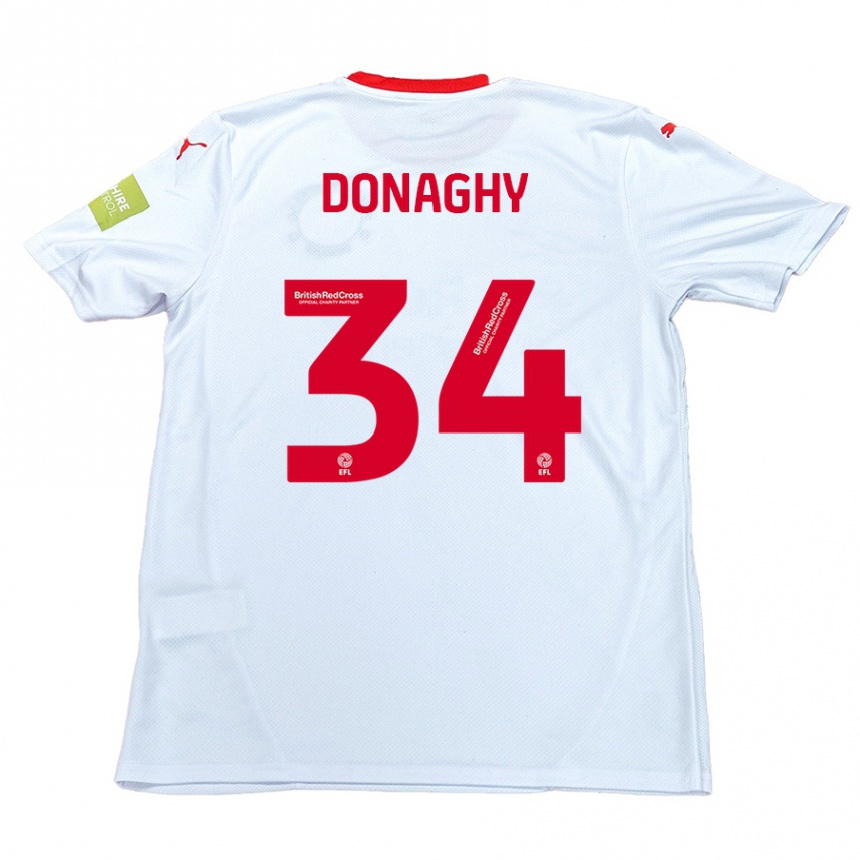 Kids Football Tom Donaghy #34 White Away Jersey 2024/25 T-Shirt Canada