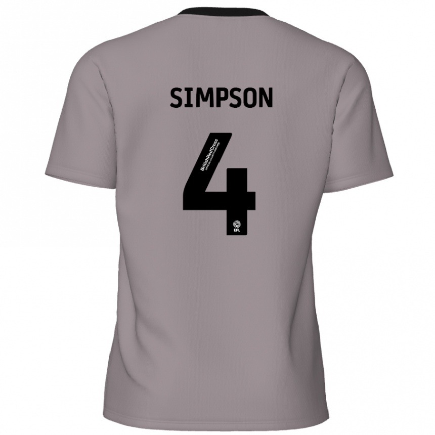 Enfant Football Maillot Jack Simpson #4 Gris Tenues Extérieur 2024/25 Canada