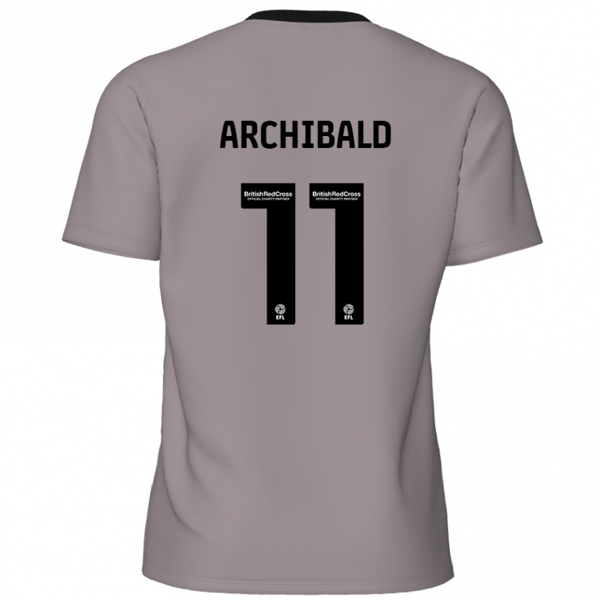 Enfant Football Maillot Theo Archibald #11 Gris Tenues Extérieur 2024/25 Canada