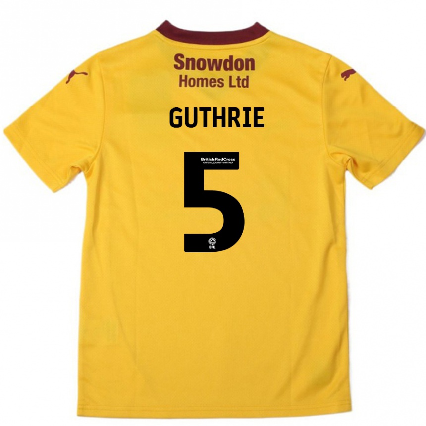 Kids Football Jon Guthrie #5 Orange  Burgundy Away Jersey 2024/25 T-Shirt Canada