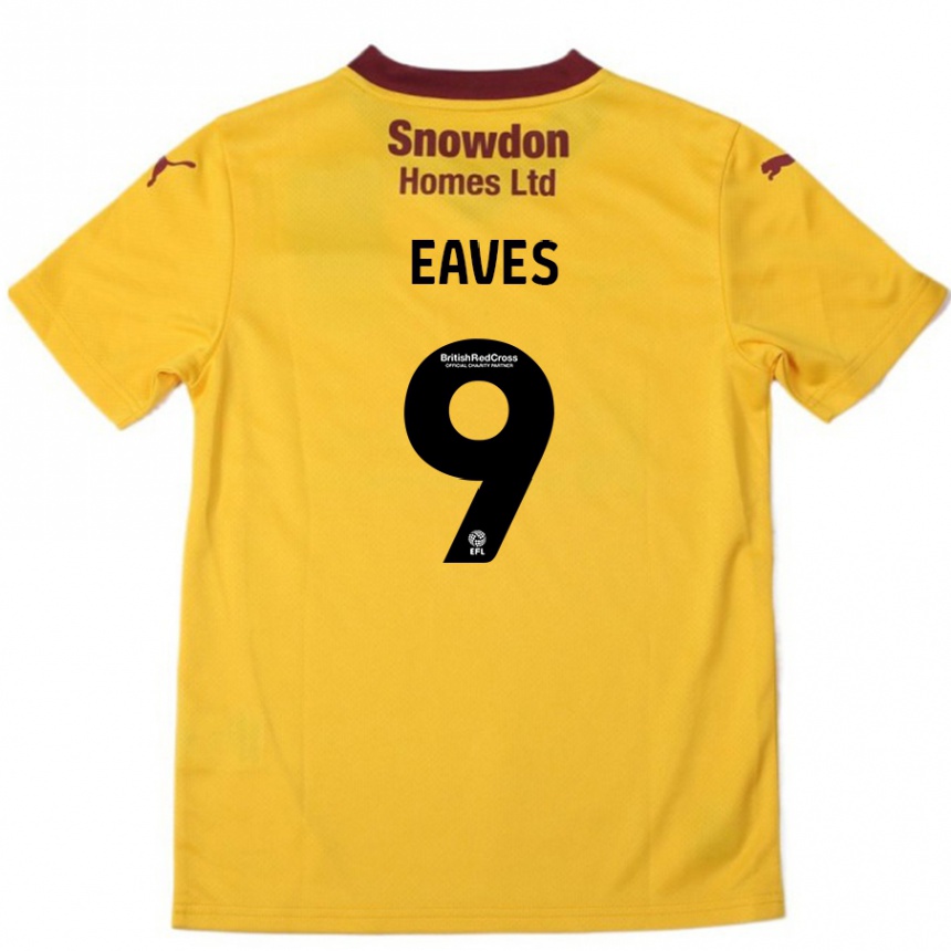 Kids Football Tom Eaves #9 Orange  Burgundy Away Jersey 2024/25 T-Shirt Canada