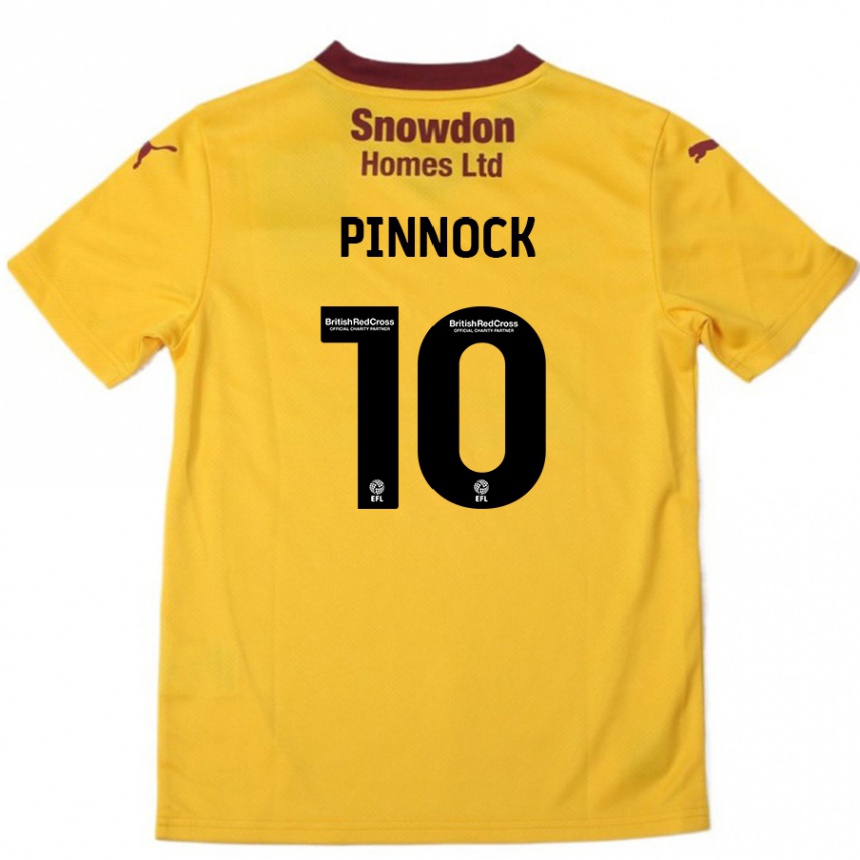 Kids Football Mitch Pinnock #10 Orange  Burgundy Away Jersey 2024/25 T-Shirt Canada