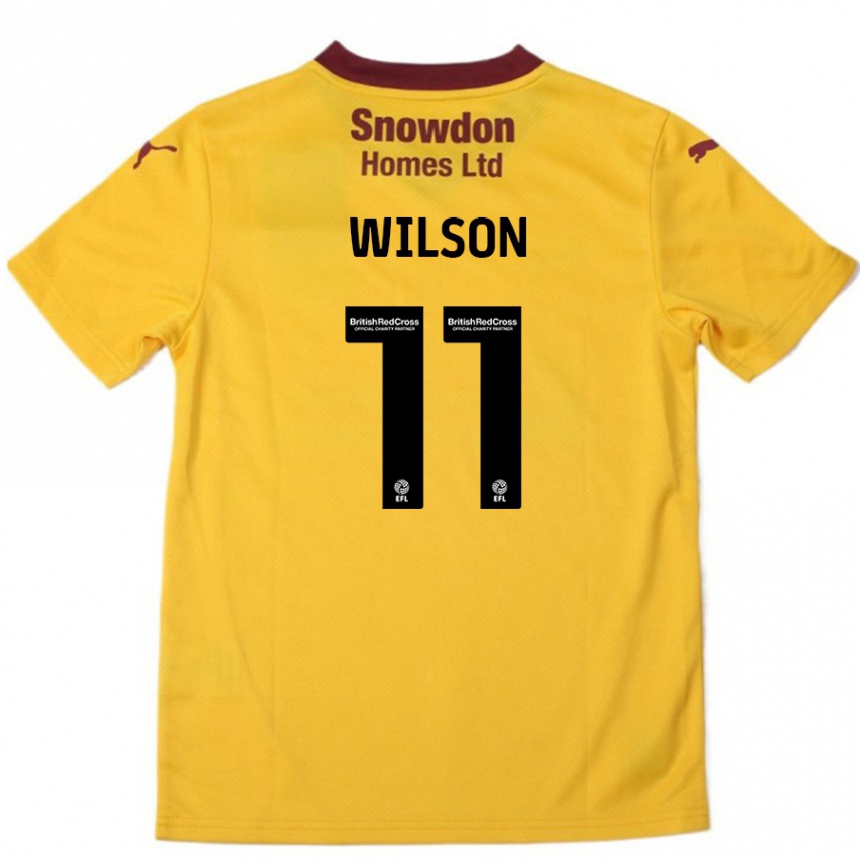 Kids Football James Wilson #11 Orange  Burgundy Away Jersey 2024/25 T-Shirt Canada