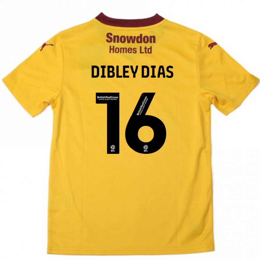 Kids Football Matt Dibley-Dias #16 Orange  Burgundy Away Jersey 2024/25 T-Shirt Canada