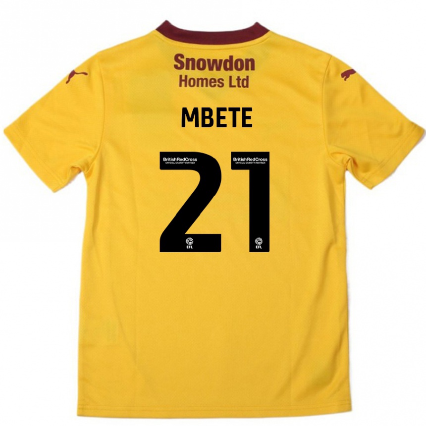 Kids Football Luke Mbete #21 Orange  Burgundy Away Jersey 2024/25 T-Shirt Canada