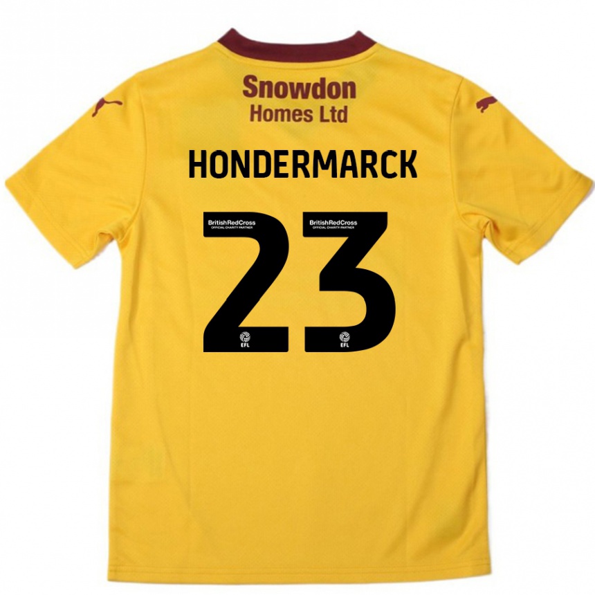 Kids Football William Hondermarck #23 Orange  Burgundy Away Jersey 2024/25 T-Shirt Canada