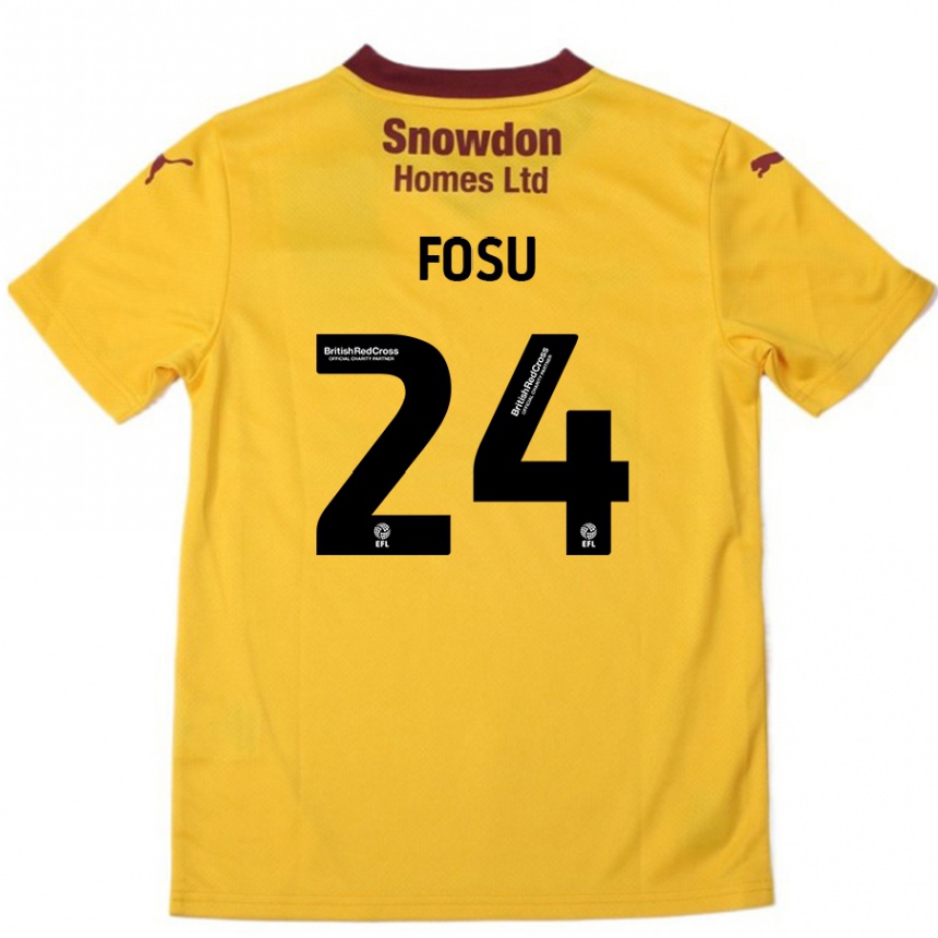 Kids Football Tariqe Fosu #24 Orange  Burgundy Away Jersey 2024/25 T-Shirt Canada